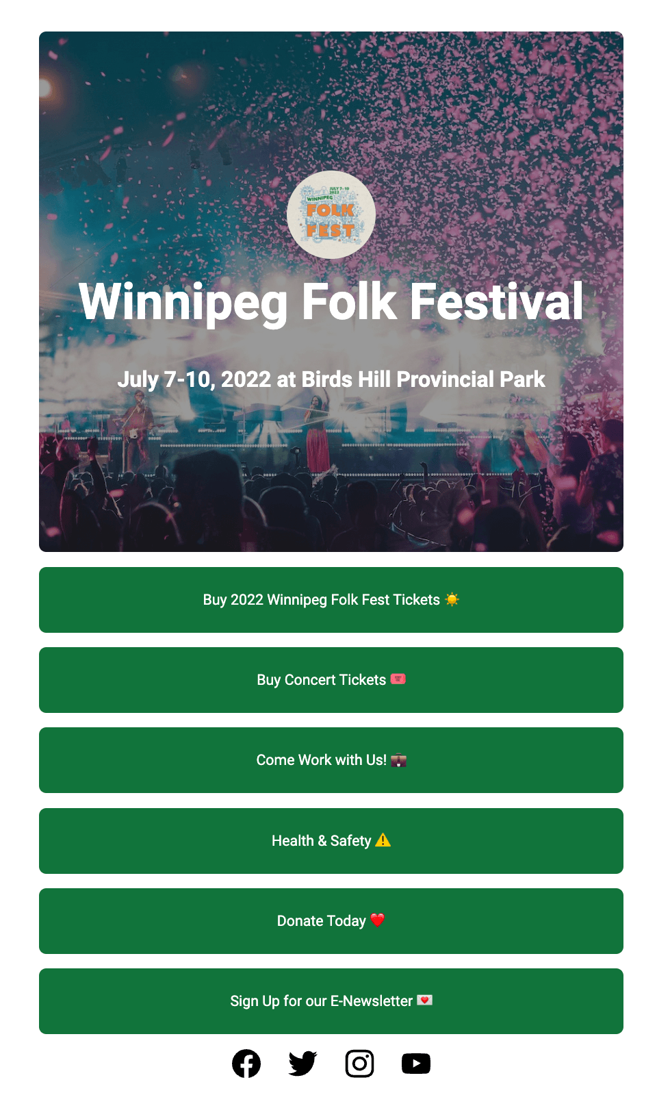 Winnipeg Folk Festival's Start Page